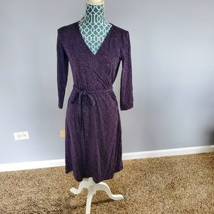 Purple Talbots faux wrap Midi dress